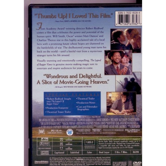 THE LEGEND OF BAGGER VANCE Will Smith DVD, with Ma - Picture 2 of 2